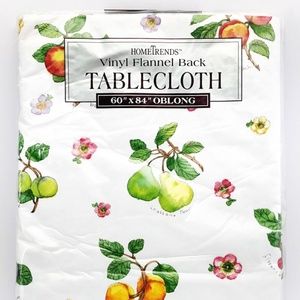 Fruit Watercolors Oblong Vinyl Table Cloth 60 x 84